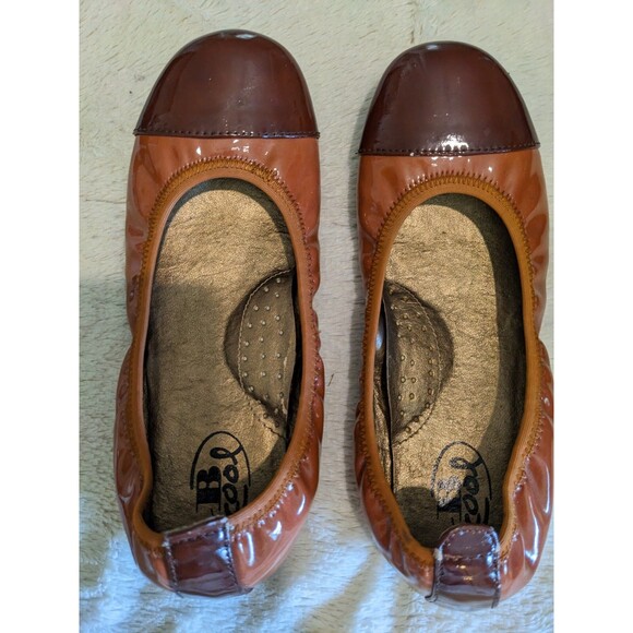 bcool ballet flats dress flats brown tan size 36 GIRLS 4 shiny dressy casual - Picture 1 of 12